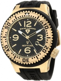 Swiss Legend Men's 21818P-YG-01 Neptune Black Dial Black Silicone Watch Swiss Legend Men's 21818P-YG-01 Neptune Black Dial Black Silicone Watch