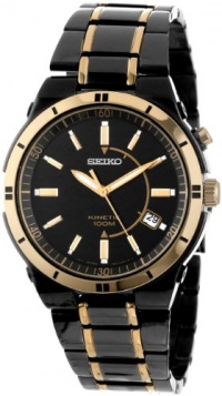 Seiko Men's SKA366 Kinetic Black Ion Watch