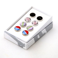 Discount Gift Four pair of random Silk Cufflinks With Fine Box CG1001 One Size Multicoloured