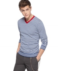 Layer you look with a lightweight v-neck from Sons of Intrigue. Layer you look with a lightweight v-neck from Sons of Intrigue.