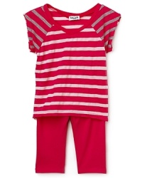 A cozy made-for-each other pairing from Splendid featuring clean neutral stripes atop pull-on-and-go leggings. A cozy made-for-each other pairing from Splendid featuring clean neutral stripes atop pull-on-and-go leggings.