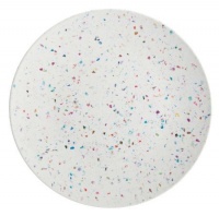 Zak Designs Confetti 11-Inch Recycled-Melamine Dinner Plate, Eggshell White