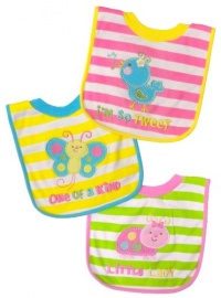 Neat Solutions 3 Pack Applique/ Print Interlock/ Knit Terry Pullover Bib, Girl Neat Solutions 3 Pack Applique/ Print Interlock/ Knit Terry Pullover Bib, Girl