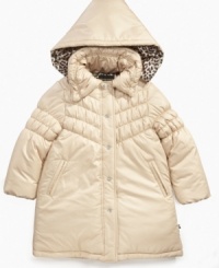 Put up the hood on this adorable winter coat from S. Rothschild to keep little ears toasty warm. Put up the hood on this adorable winter coat from S. Rothschild to keep little ears toasty warm.