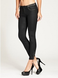 GUESS Women's Brittney Cropped Mid-Rise Skinny Jeans with Studs GUESS Women's Brittney Cropped Mid-Rise Skinny Jeans with Studs
