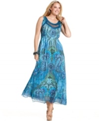 Score one of the summer's hottest looks with One World's sleeveless plus size maxi dress, showcasing a cutout neckline. Score one of the summer's hottest looks with One World's sleeveless plus size maxi dress, showcasing a cutout neckline.