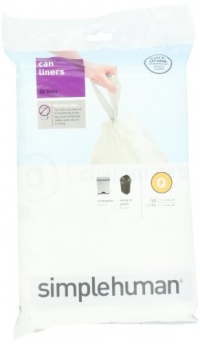 simplehuman Custom Fit Trash Can Liner Q, 50 Liters / 13 Gallons, 20-Count (Pack of 2) simplehuman Custom Fit Trash Can Liner Q, 50 Liters / 13 Gallons, 20-Count (Pack of 2)