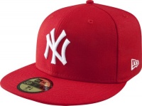 MLB New York Yankees Scarlet with White 59FIFTY Fitted Cap MLB New York Yankees Scarlet with White 59FIFTY Fitted Cap