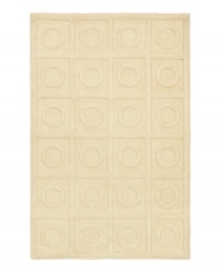 A clean, quiet design of geometric shapes presents a perfectly symmetrical pattern on this ivory-beige rug. Hand-tufted in India, this alluring piece features a raised surface feel that is soft to the touch and durable enough for the most active indoor environments. A clean, quiet design of geometric shapes presents a perfectly symmetrical pattern on this ivory-beige rug. Hand-tufted in India, this alluring piece features a raised surface feel that is soft to the touch and durable enough for the most active indoor environments.