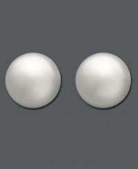 Simple studs fit for a little princess. Earrings feature a smooth ball design (4 mm) set in 14k white gold. Simple studs fit for a little princess. Earrings feature a smooth ball design (4 mm) set in 14k white gold.