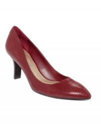 A heel that goes the distance. Subtle prints on the leather upper of Rockport's Lianna New pumps add style to your day, and thanks to the shock-absorbing cushioning--it will be a comfortable one. A heel that goes the distance. Subtle prints on the leather upper of Rockport's Lianna New pumps add style to your day, and thanks to the shock-absorbing cushioning--it will be a comfortable one.