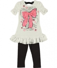 Beautees Bow Wonderful 2-Piece Outfit (Sizes 4 - 6X) - white, 6 Beautees Bow Wonderful 2-Piece Outfit (Sizes 4 - 6X) - white, 6