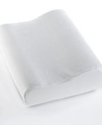 A supportive rest with a personal touch. Featuring hypoallergenic memory foam that contours to the shape of your head and neck, this Martha Stewart Collection pillow soothes while you sleep. Also features a removable cover. A supportive rest with a personal touch. Featuring hypoallergenic memory foam that contours to the shape of your head and neck, this Martha Stewart Collection pillow soothes while you sleep. Also features a removable cover.
