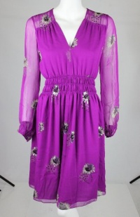 Rebecca Taylor womens shadow beaded daisy magenta dress 4 Rebecca Taylor womens shadow beaded daisy magenta dress 4