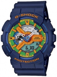 Casio Men's GA110FC-2A Blue Resin Quartz Watch with Green Dial Casio Men's GA110FC-2A Blue Resin Quartz Watch with Green Dial