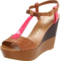 Juicy Couture Women's Kati Wedge Sandal,Caramel,7.5 M US