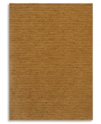 This soft, texturally interesting area rug from Karastan adorns your floor with an organic stripe pattern that suggests the look of beads strung across a curry-orange field. Ideal for any decor, made from 100% premium worsted 2-ply wool for a soft hand and long-lasting wear. This soft, texturally interesting area rug from Karastan adorns your floor with an organic stripe pattern that suggests the look of beads strung across a curry-orange field. Ideal for any decor, made from 100% premium worsted 2-ply wool for a soft hand and long-lasting wear.