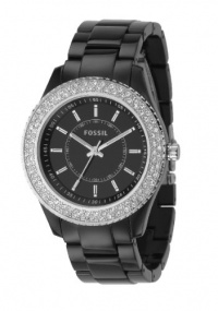 Fossil Women's ES2445 Black Resin Bracelet Black Glitz Analog Dial Watch Fossil Women's ES2445 Black Resin Bracelet Black Glitz Analog Dial Watch