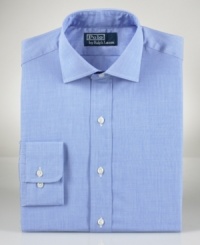 Meticulously tailored with single-needle stitching, Polo offers up a classic look with a refined update: Contoured fit, precise armhole shape, tailored sleeve gauntlets and cross stitch buttons. Meticulously tailored with single-needle stitching, Polo offers up a classic look with a refined update: Contoured fit, precise armhole shape, tailored sleeve gauntlets and cross stitch buttons.