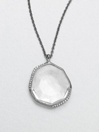From the Wicked Collection. A stunning style with clear quartz and blackened sterling silver accented with dazzling diamonds on a link chain. Black rhodium-plated sterling silverClear quartzDiamonds, .13 tcwLength, about 18Pendant size, about 1.1Lobster clasp closureImported From the Wicked Collection. A stunning style with clear quartz and blackened sterling silver accented with dazzling diamonds on a link chain. Black rhodium-plated sterling silverClear quartzDiamonds, .13 tcwLength, about 18Pendant size, about 1.1Lobster clasp closureImported