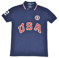 Polo Ralph Lauren Men Custom Fit Big Logo USA Polo T-shirt - Olympic Team London 2012 (L, Navy/red/white) Polo Ralph Lauren Men Custom Fit Big Logo USA Polo T-shirt - Olympic Team London 2012 (L, Navy/red/white)
