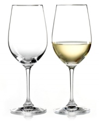 Adhering to the Riedel principle of content commands shape, these Vinum wine glasses are designed to highlight the complex flavors of Chianti, Riesling and Zinfandel wines. High-quality crystal makes the set as beautiful as it is functional, perfect for any table and occasion. Adhering to the Riedel principle of content commands shape, these Vinum wine glasses are designed to highlight the complex flavors of Chianti, Riesling and Zinfandel wines. High-quality crystal makes the set as beautiful as it is functional, perfect for any table and occasion.