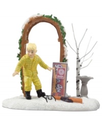 Unlucky shot. Ralphie's first go at his beloved BB gun is an epic failure when the shot send his glasses flying in this hilarious scene straight out of A Christmas Story. From Department 56. Unlucky shot. Ralphie's first go at his beloved BB gun is an epic failure when the shot send his glasses flying in this hilarious scene straight out of A Christmas Story. From Department 56.