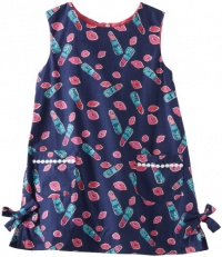 Lilly Pulitzer Girls 7-16 Little Lilly Classic Shift Dress, Bright Navy Gimme Kiss, 10 Lilly Pulitzer Girls 7-16 Little Lilly Classic Shift Dress, Bright Navy Gimme Kiss, 10