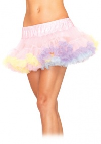Leg Avenue Women's Mini Tulle Rainbow Trimmed Petticoat Leg Avenue Women's Mini Tulle Rainbow Trimmed Petticoat
