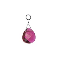 Sterling Silver Made with Swarovski Elements Teardrop Shaped Fuschia Multifaceted Crystal 1 inch Long Pendant Charm Sterling Silver Made with Swarovski Elements Teardrop Shaped Fuschia Multifaceted Crystal 1 inch Long Pendant Charm