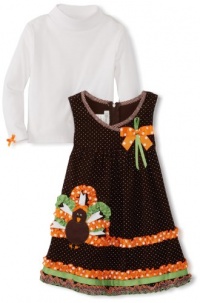 Bonnie Jean Girls 2-6X Turkey Applique Corduroy Jumper, Brown, 4T Bonnie Jean Girls 2-6X Turkey Applique Corduroy Jumper, Brown, 4T