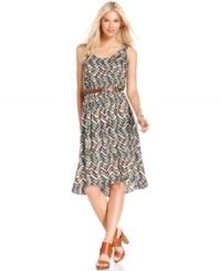 Calvin Klein's belted dress is the perfect pick for a sunny-day occasion. The vibrant print gives your look a dynamic boost! Calvin Klein's belted dress is the perfect pick for a sunny-day occasion. The vibrant print gives your look a dynamic boost!