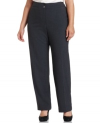 Calvin Klein covers suiting basics with signature style-these plus size pants feature a wide leg and tailored touches. Calvin Klein covers suiting basics with signature style-these plus size pants feature a wide leg and tailored touches.