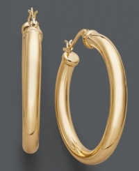 A stylish classic that always makes a statement. Giani Bernini's tube-style hoop earrings features a click backing and a 24k gold over sterling silver setting. Approximate diameter: 1-1/2 inches. A stylish classic that always makes a statement. Giani Bernini's tube-style hoop earrings features a click backing and a 24k gold over sterling silver setting. Approximate diameter: 1-1/2 inches.