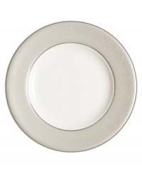 Start out any dinner in style with this fine china bread and butter plate. From innovative designer Monique Lhullier, it features a pearlescent border with glossy raised dots and a fine stitch-like pattern. Start out any dinner in style with this fine china bread and butter plate. From innovative designer Monique Lhullier, it features a pearlescent border with glossy raised dots and a fine stitch-like pattern.