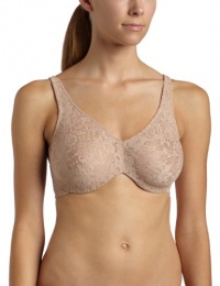 Wacoal Women's Halo Lace Full Coverage Underwire Bra, Toast, 40D Wacoal Women's Halo Lace Full Coverage Underwire Bra, Toast, 40D