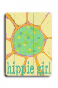 Hippie Girl 18x24 Artistic Planked Wood Sign by Lisa Weedn Hippie Girl 18x24 Artistic Planked Wood Sign by Lisa Weedn