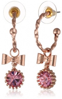Betsey Johnson Rose Gold Boost Crystal and Bow Drop Earrings Betsey Johnson Rose Gold Boost Crystal and Bow Drop Earrings