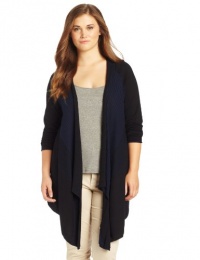 DKNY Jeans Women's Plus-Size Rib Drape Cardigan DKNY Jeans Women's Plus-Size Rib Drape Cardigan
