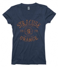 Syracuse Orange Navy Women's Sporty Hoops Deep V-Neck T-Shirt Syracuse Orange Navy Women's Sporty Hoops Deep V-Neck T-Shirt
