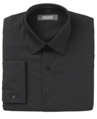 European style, no passport required. This slim-fit, French cuff shirt from Kenneth Cole Reaction will take you there. European style, no passport required. This slim-fit, French cuff shirt from Kenneth Cole Reaction will take you there.