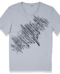This graphic t-shirt from Calvin Klein upgrades your simple casual style. This graphic t-shirt from Calvin Klein upgrades your simple casual style.