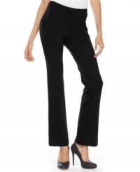 INC's petite bootcut pants make it easy to get dressed. You'll love the cozy stretch knit fabric and the curvy, contoured fit!