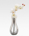 Nambe Tulip Bud Vase with Silk Orchid, 11-Inch High by 5-1/2-Inch Width