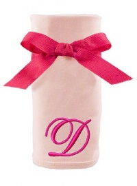 Princess Linens Embroidered Pink Initial Cotton Knit Blanket, D Princess Linens Embroidered Pink Initial Cotton Knit Blanket, D