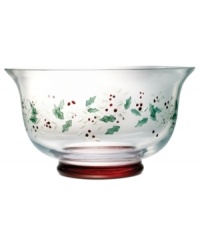 Etched and painted with a festive pattern of holly and berries, this footed Winterberry serving bowl by Pfaltzgraff makes a merry impression at the holiday table. Etched and painted with a festive pattern of holly and berries, this footed Winterberry serving bowl by Pfaltzgraff makes a merry impression at the holiday table.