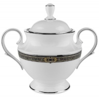 Lenox Vintage Jewel Platinum-Banded Bone China Sugar Bowl Lenox Vintage Jewel Platinum-Banded Bone China Sugar Bowl