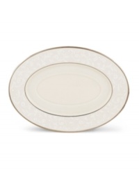 Welcome your guests to the table with the formal elegance of Lenox's Pearl Innocence. This fine bone china collection of dinnerware and dishes brings together a graceful tone-on-tone design with hand enameled pearl-like accents and rich bands of polished platinum. Welcome your guests to the table with the formal elegance of Lenox's Pearl Innocence. This fine bone china collection of dinnerware and dishes brings together a graceful tone-on-tone design with hand enameled pearl-like accents and rich bands of polished platinum.