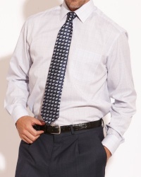 Savile Row Mens Grey Blue Prince Of Wales Check Regular Fit Dress Shirt Convertible Cuff Savile Row Mens Grey Blue Prince Of Wales Check Regular Fit Dress Shirt Convertible Cuff