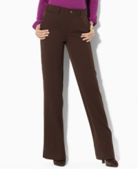 Lauren Ralph Lauren's classic-fitting petite dress pant exudes tailored sophistication in elegant stretch gabardine